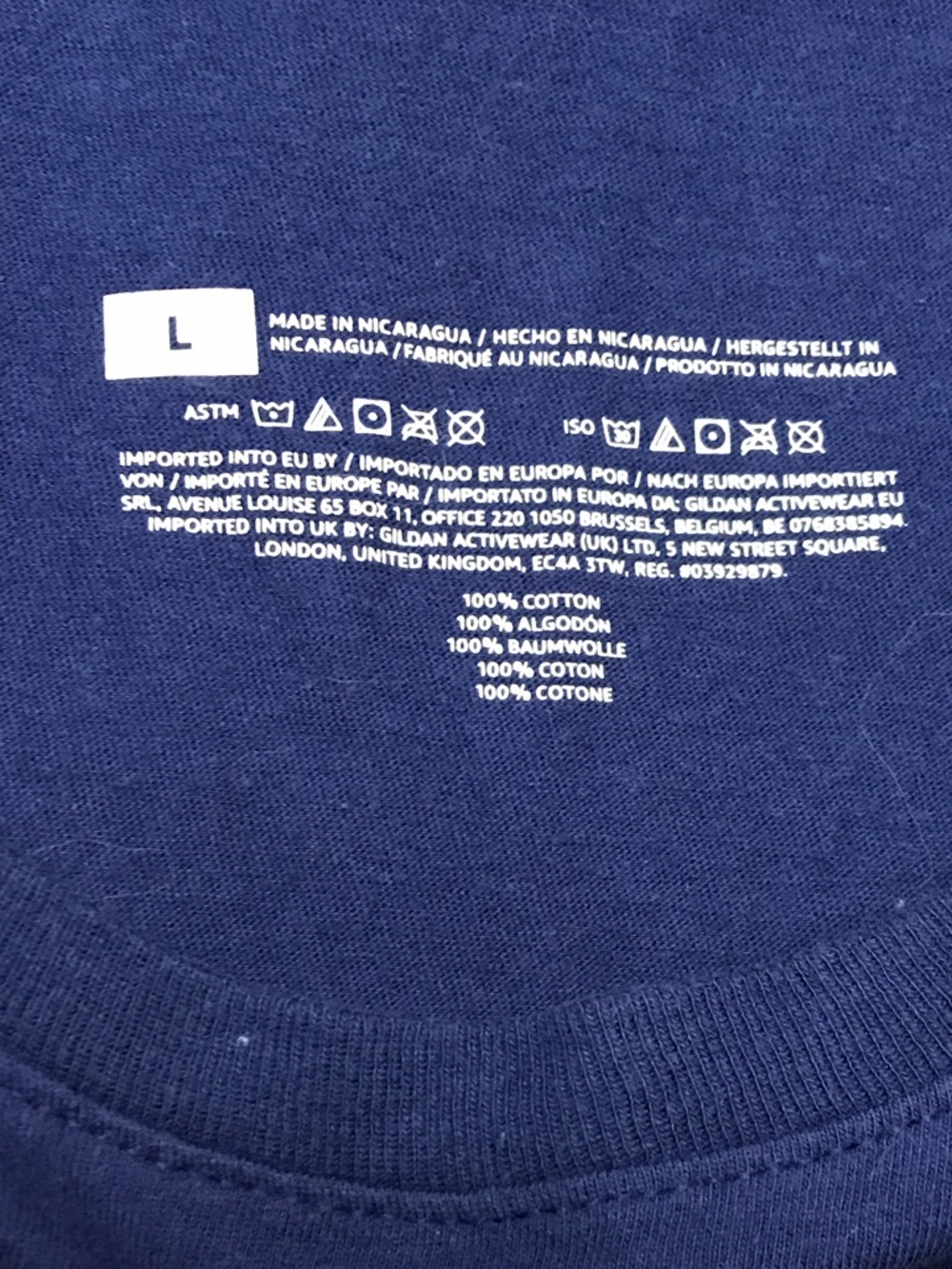 Comfort Colors Navy Graphic Tee with Rescue Cat Message - Picture 3 of 3